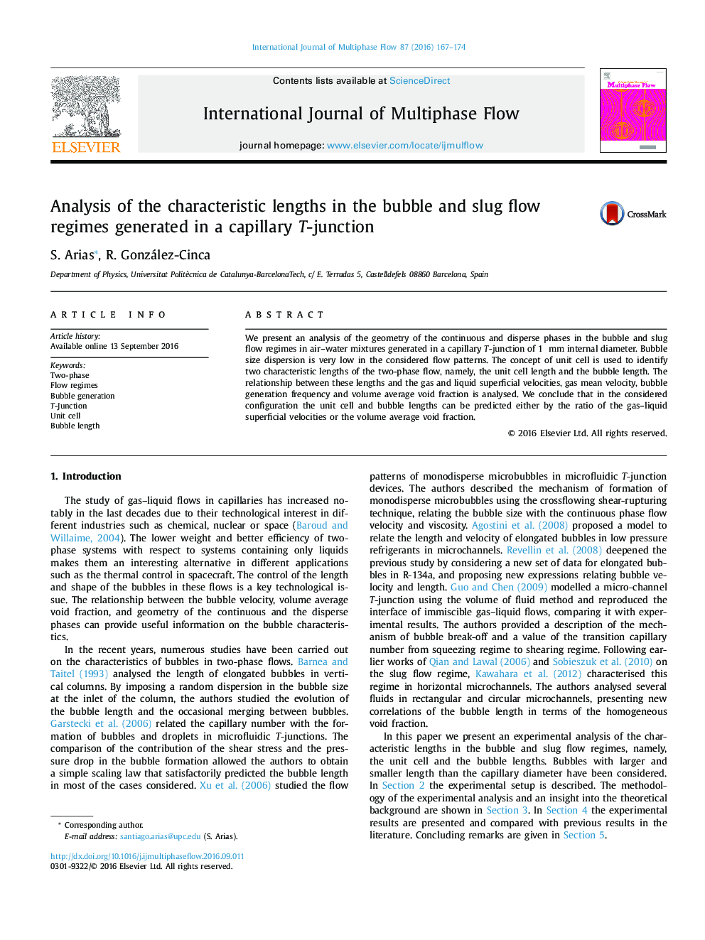 Analysis of the characteristic lengths in the bubble and slug flow regimes generated in a capillary T-junction