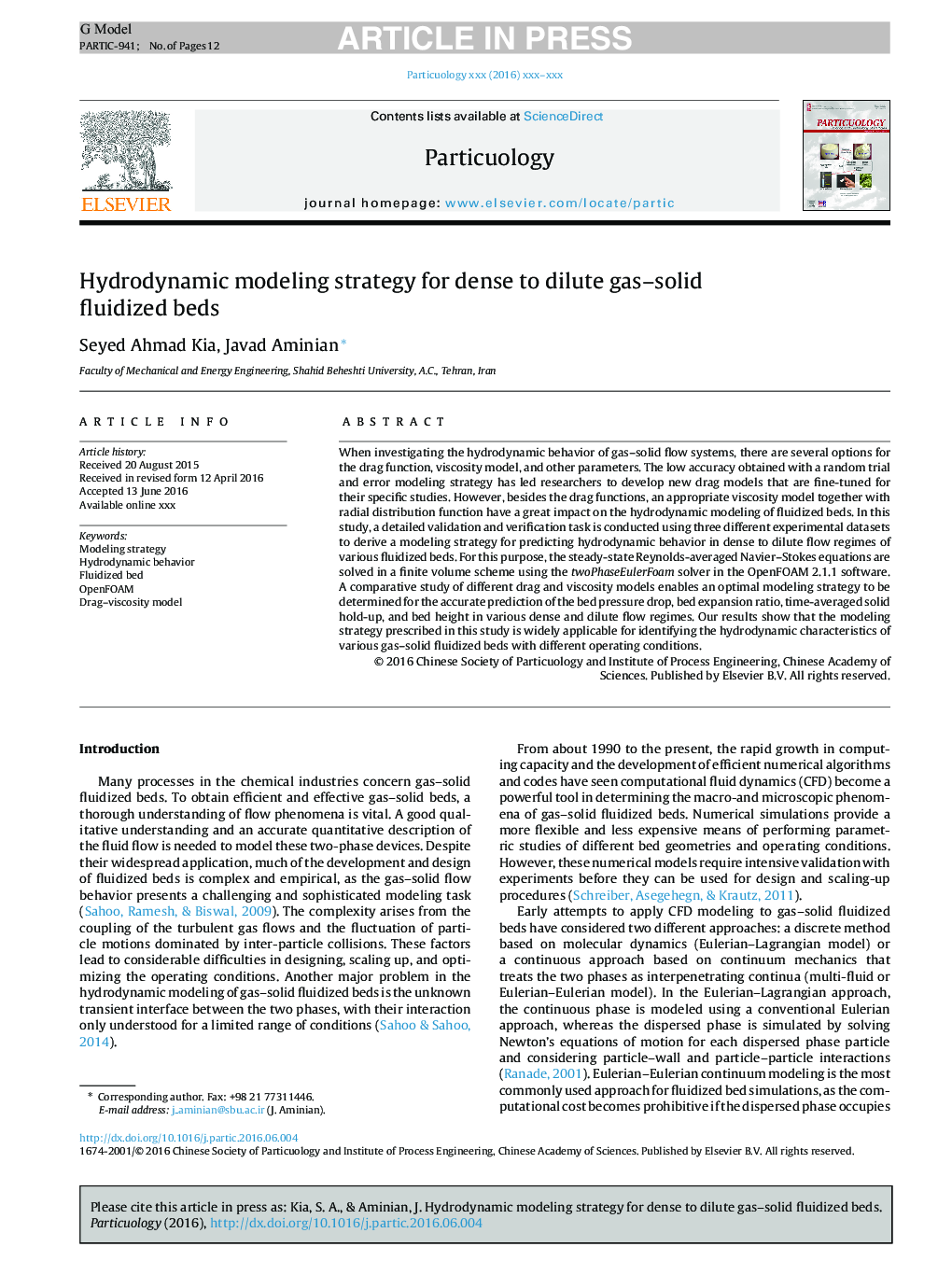 Hydrodynamic modeling strategy for dense to dilute gas-solid fluidized beds