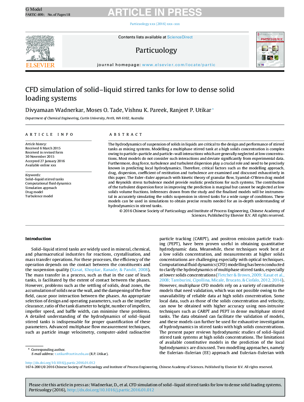 CFD simulation of solid-liquid stirred tanks for low to dense solid loading systems