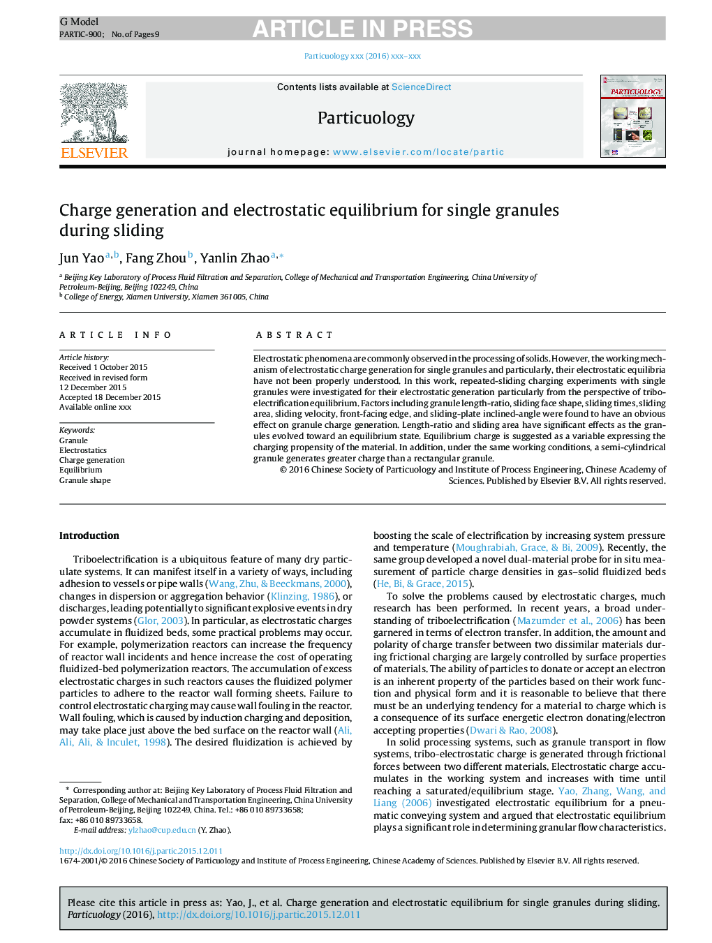 Charge generation and electrostatic equilibrium for single granules during sliding