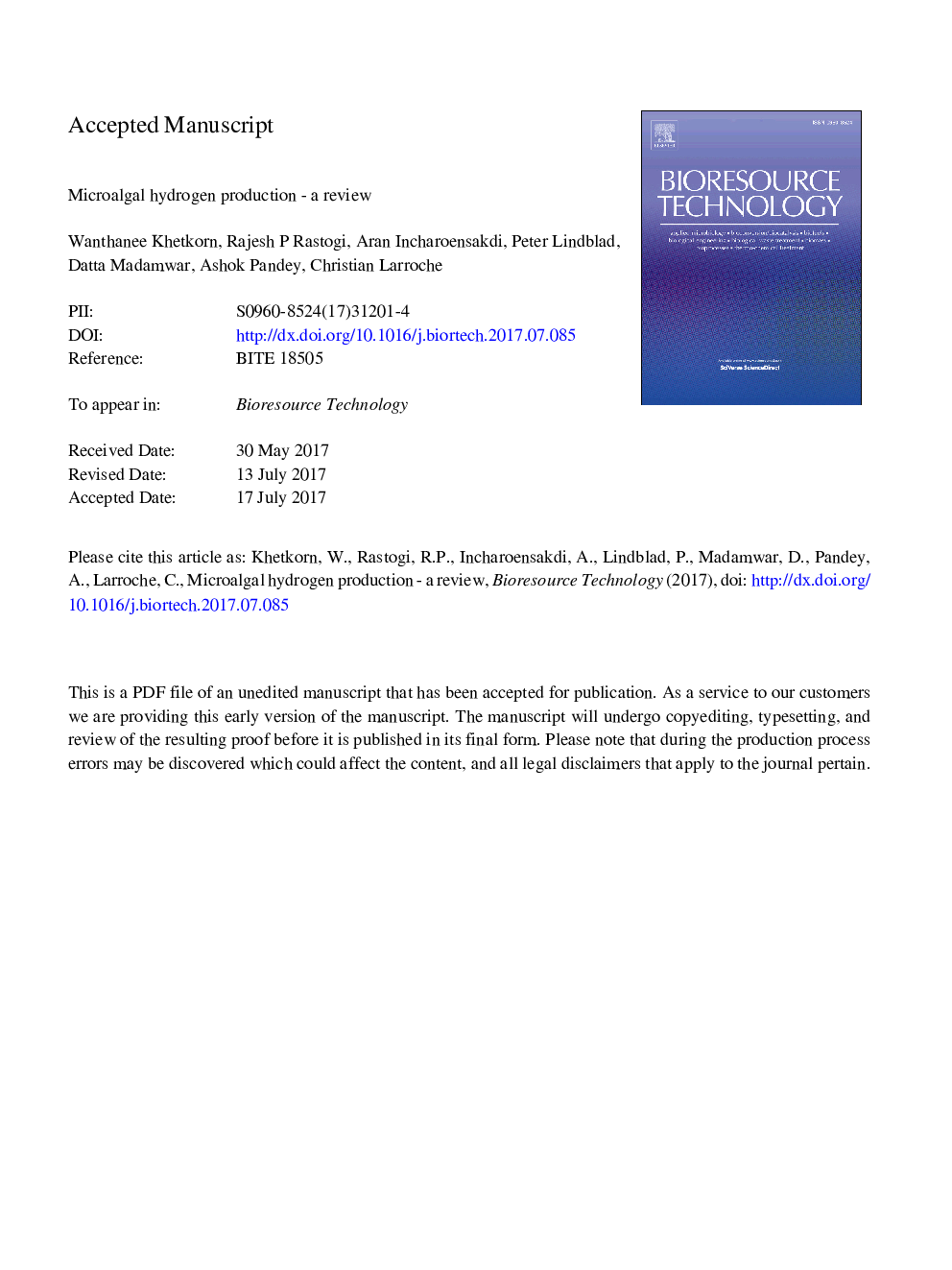 Microalgal hydrogen production - A review