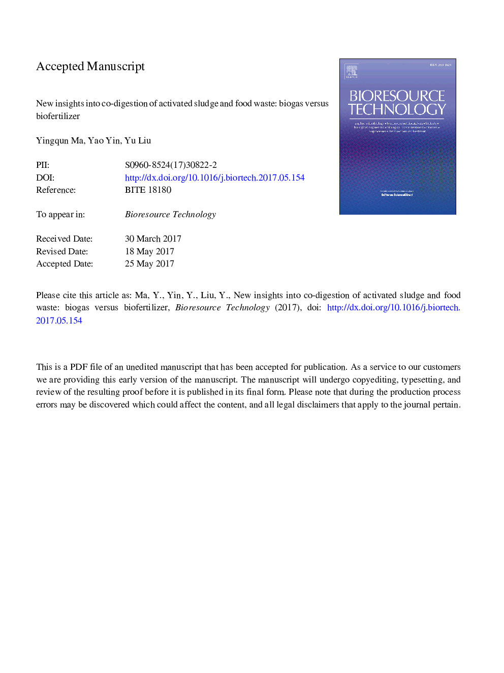 New insights into co-digestion of activated sludge and food waste: Biogas versus biofertilizer