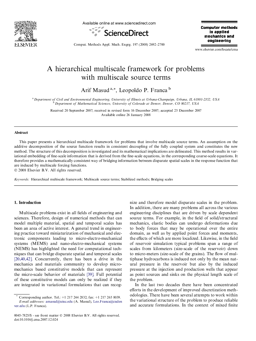A hierarchical multiscale framework for problems with multiscale source terms