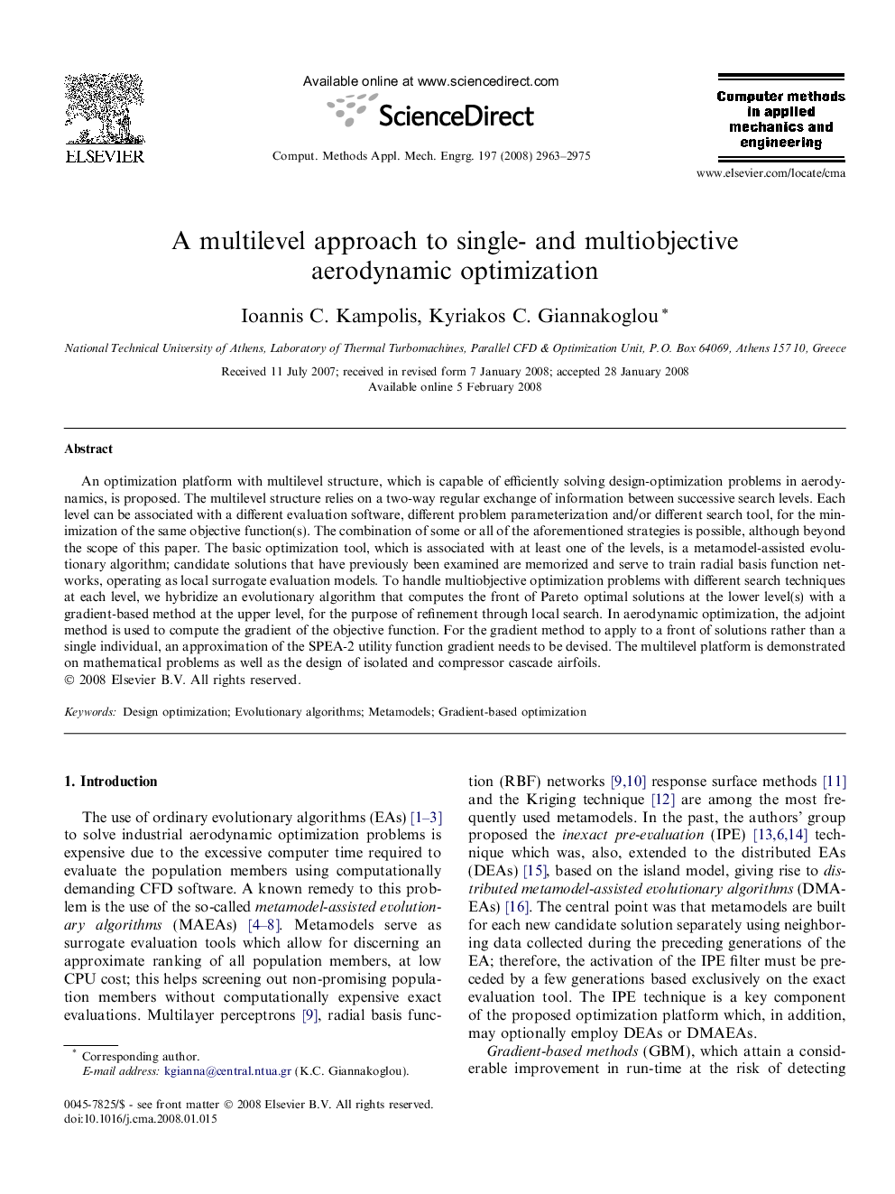 A multilevel approach to single- and multiobjective aerodynamic optimization