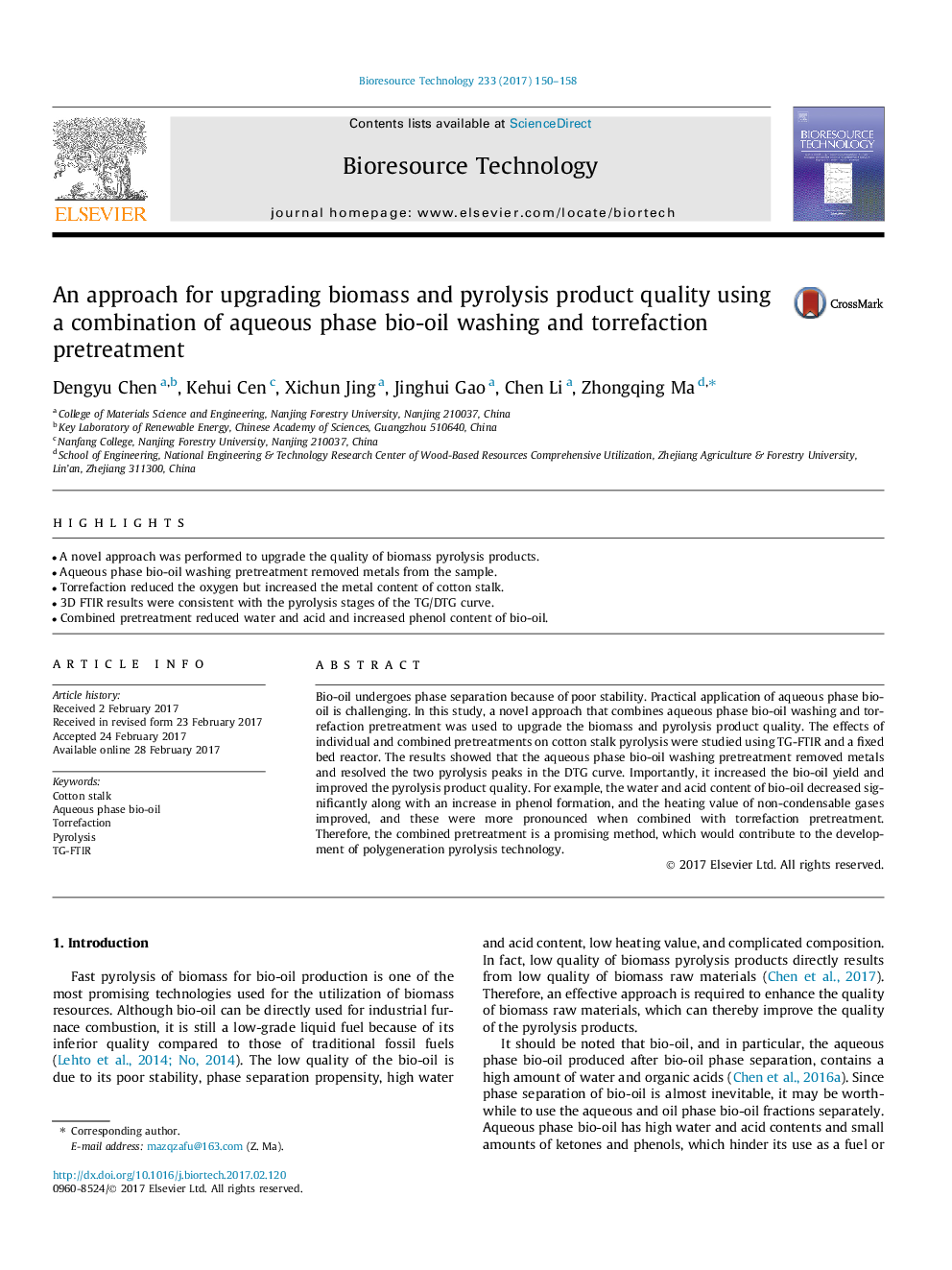 An approach for upgrading biomass and pyrolysis product quality using a combination of aqueous phase bio-oil washing and torrefaction pretreatment