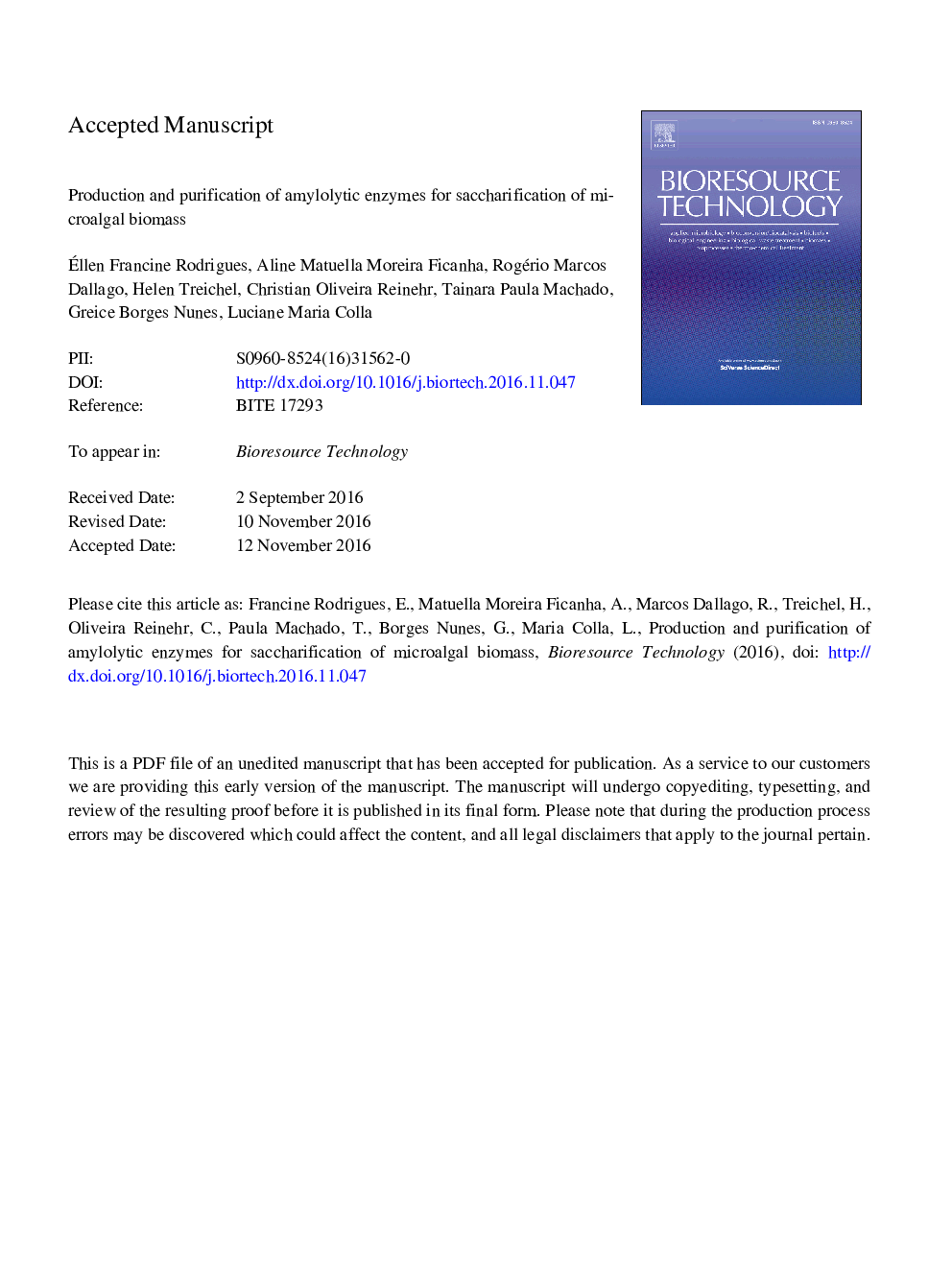 Production and purification of amylolytic enzymes for saccharification of microalgal biomass