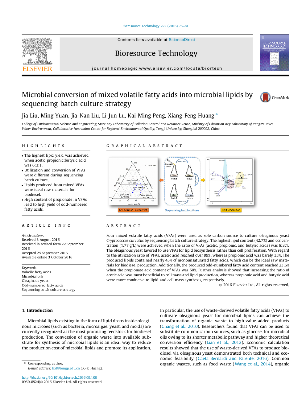 Microbial conversion of mixed volatile fatty acids into microbial lipids by sequencing batch culture strategy