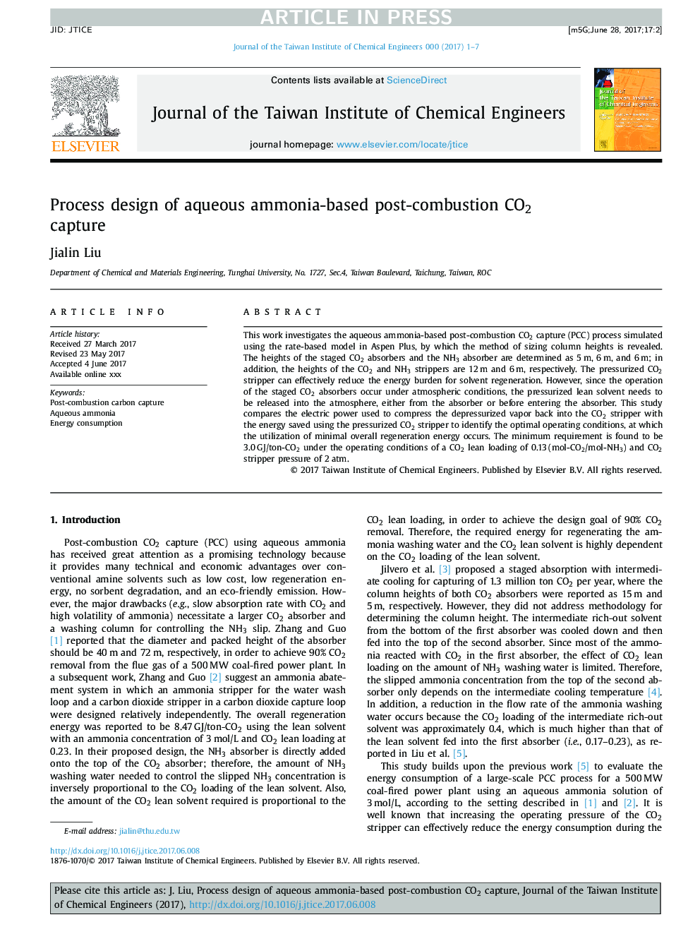 Process design of aqueous ammonia-based post-combustion CO2 capture