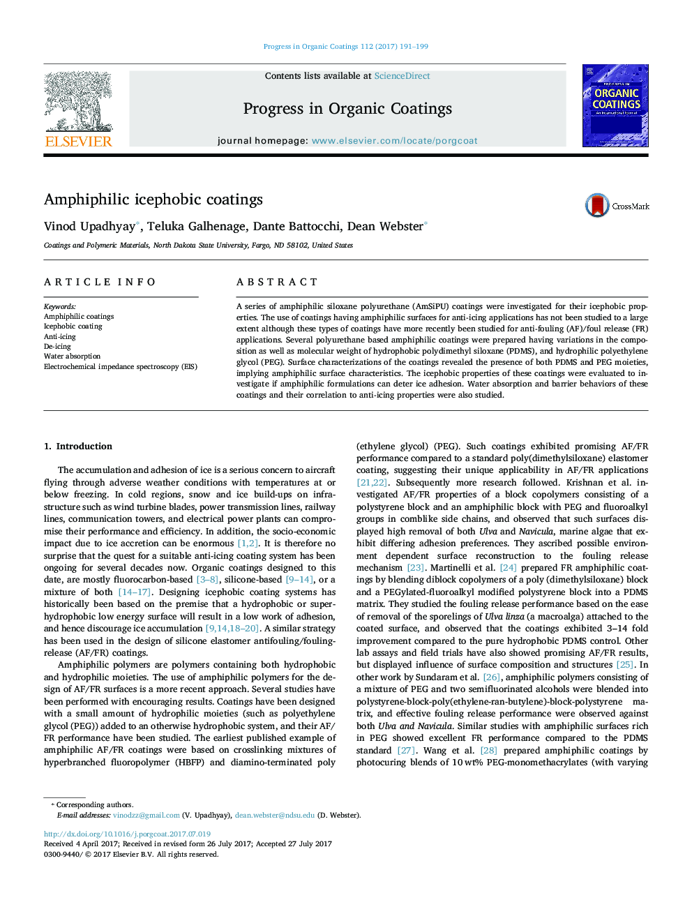 Amphiphilic icephobic coatings