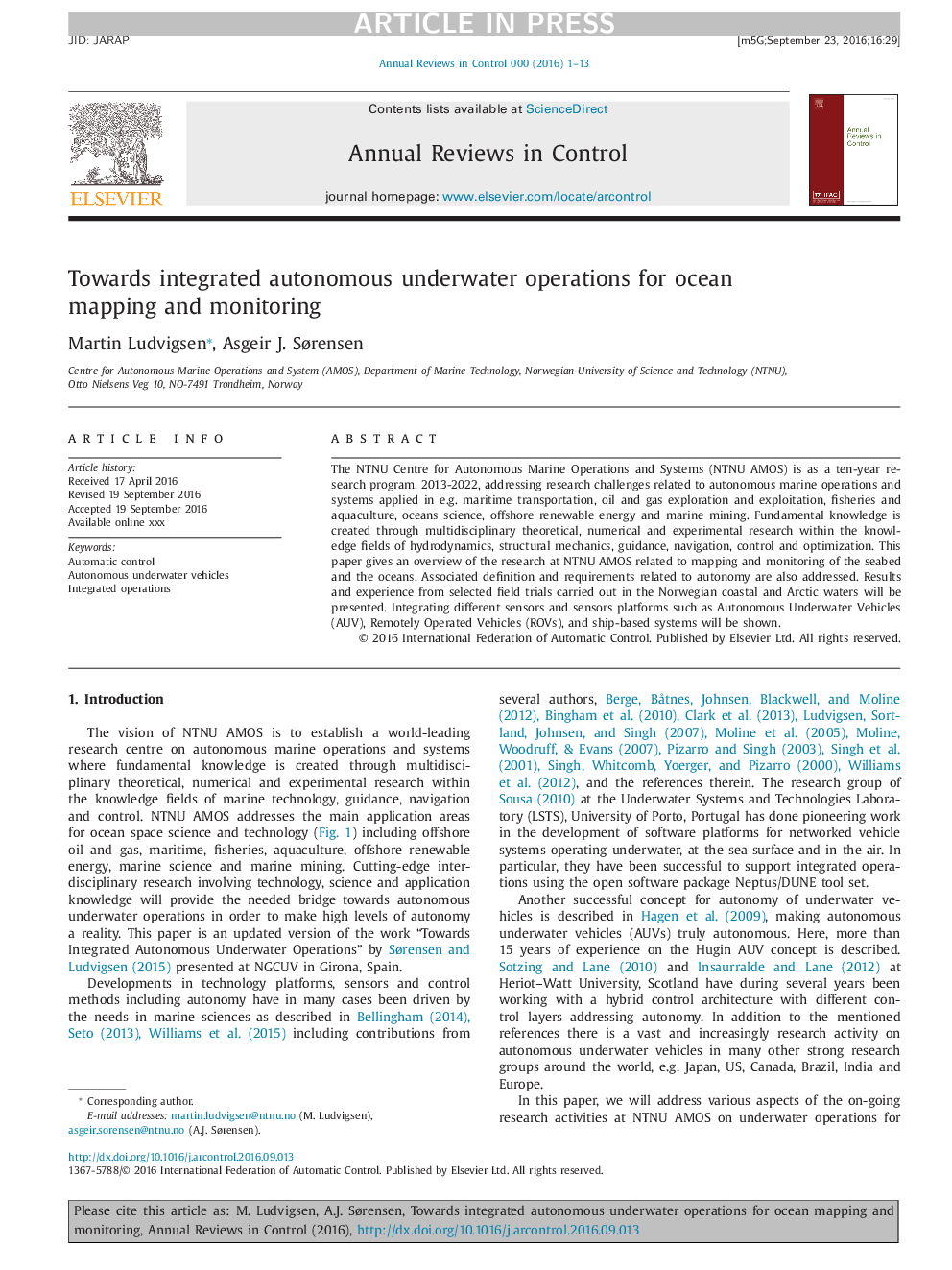 Towards integrated autonomous underwater operations for ocean mapping and monitoring