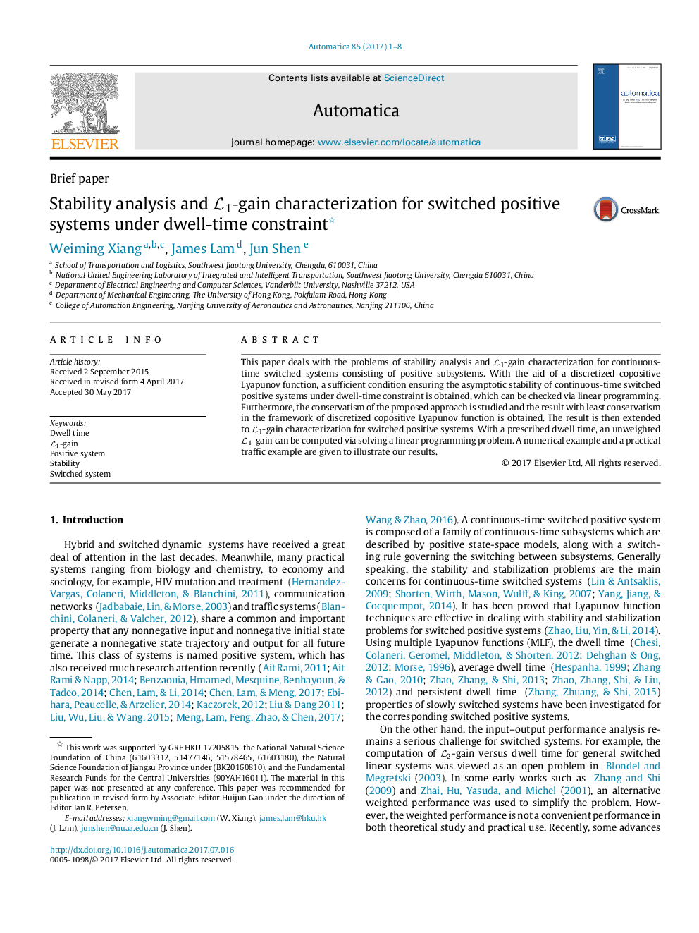 Stability analysis and L1-gain characterization for switched positive systems under dwell-time constraint