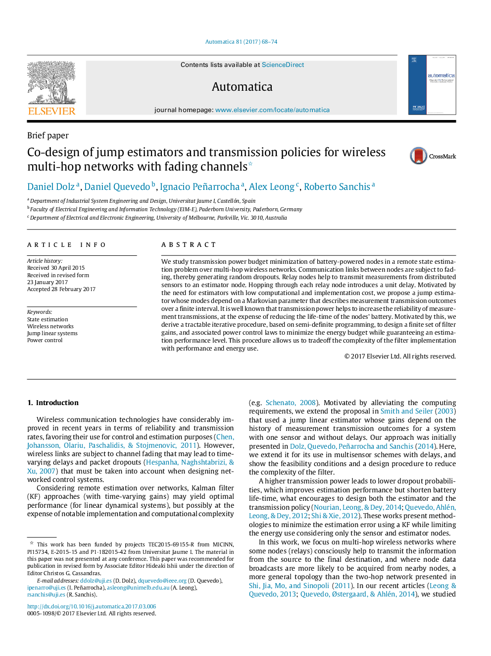 Co-design of jump estimators and transmission policies for wireless multi-hop networks with fading channels