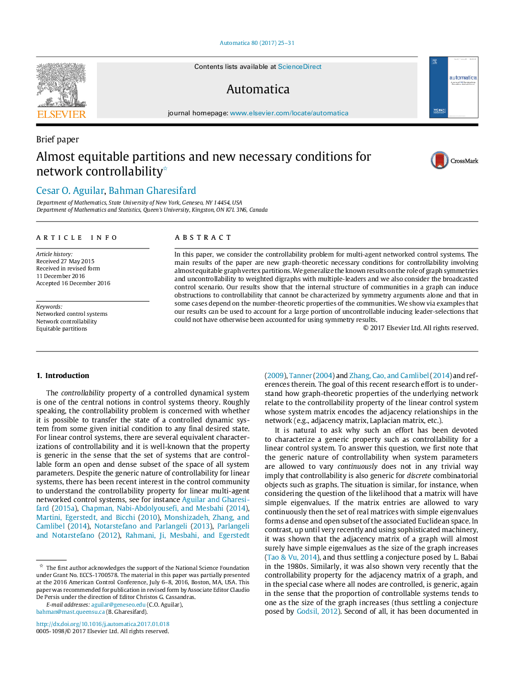 Almost equitable partitions and new necessary conditions for network controllability