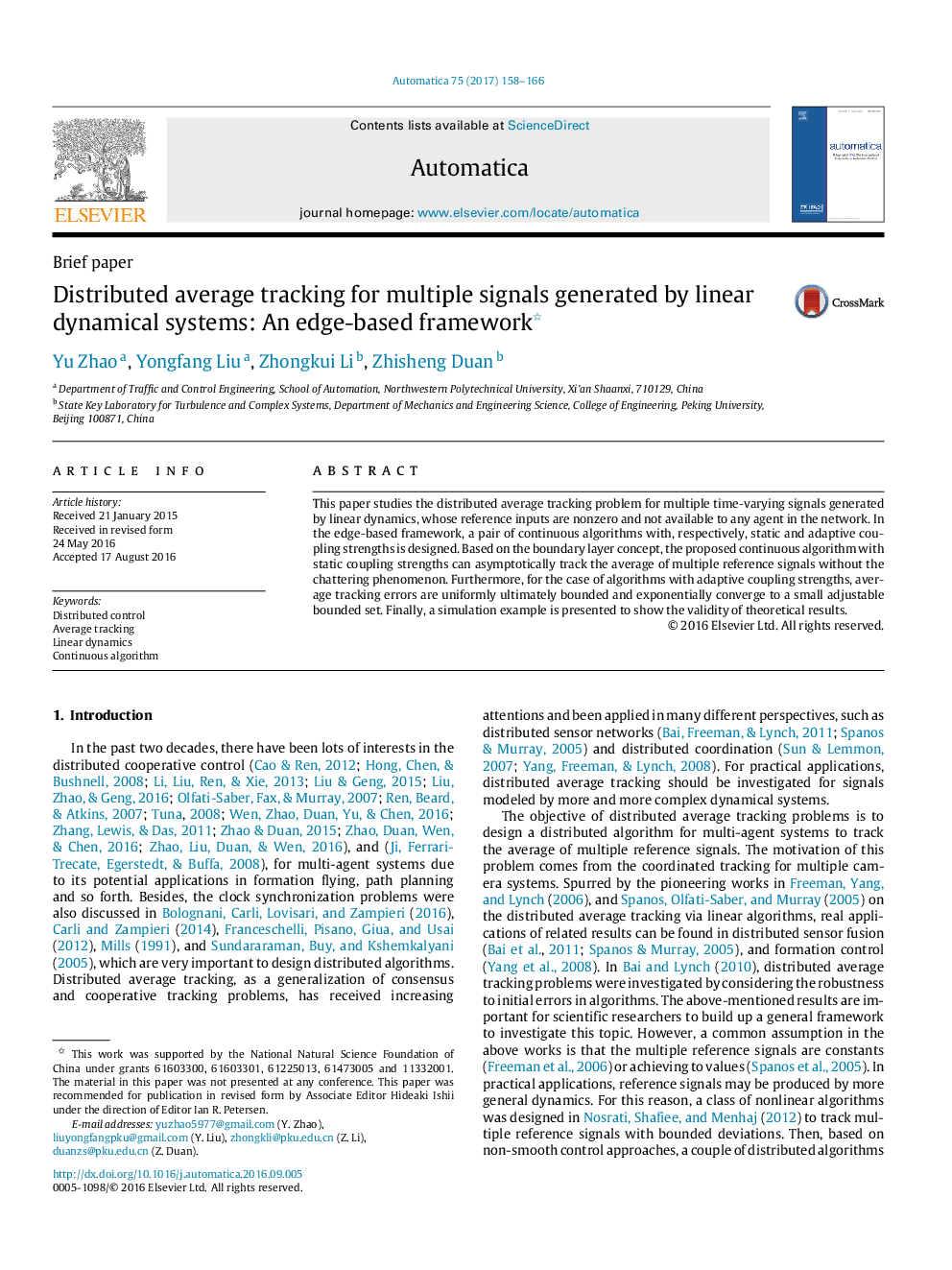 Distributed average tracking for multiple signals generated by linear dynamical systems: An edge-based framework