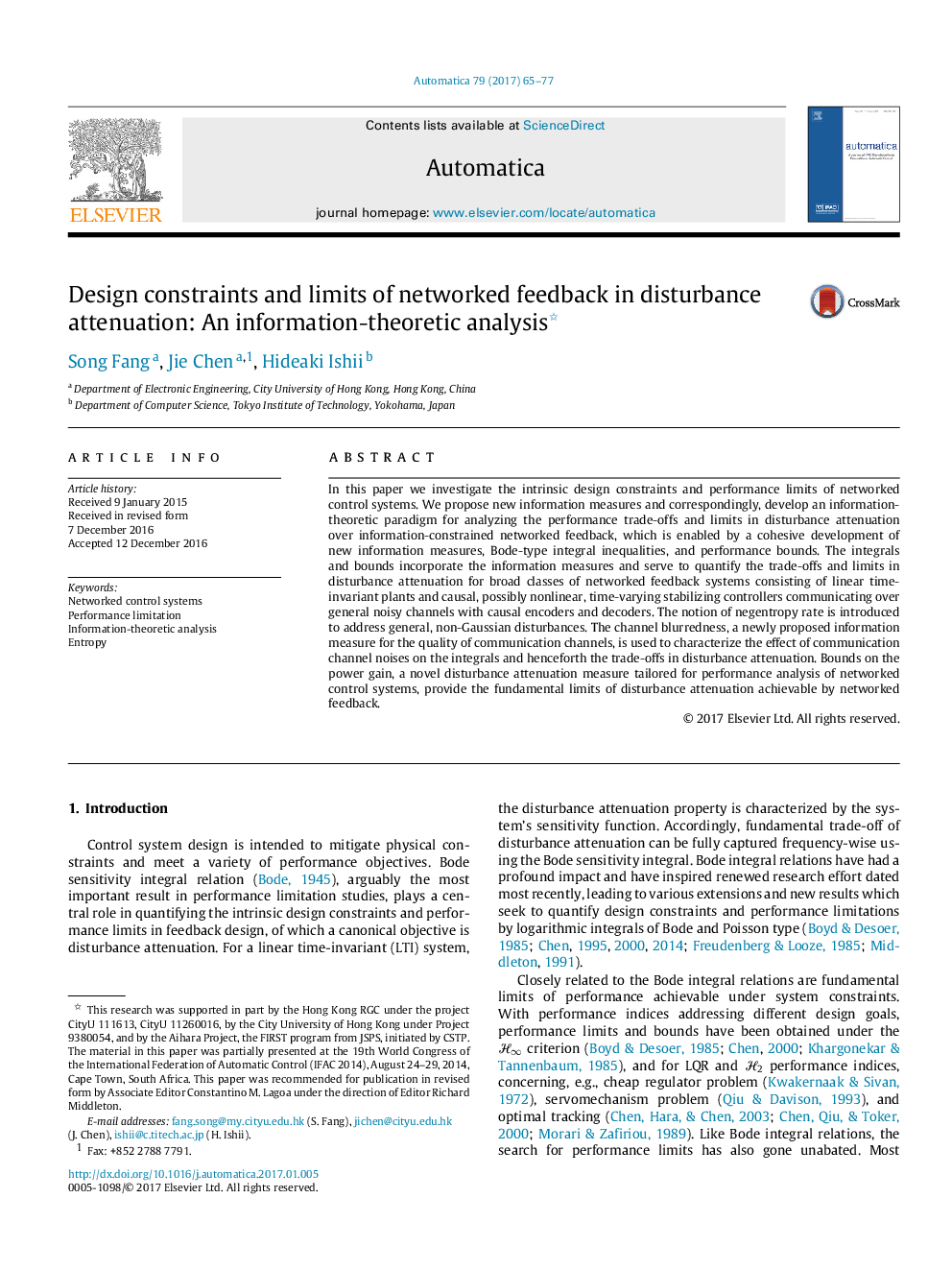 Design constraints and limits of networked feedback in disturbance attenuation: An information-theoretic analysis