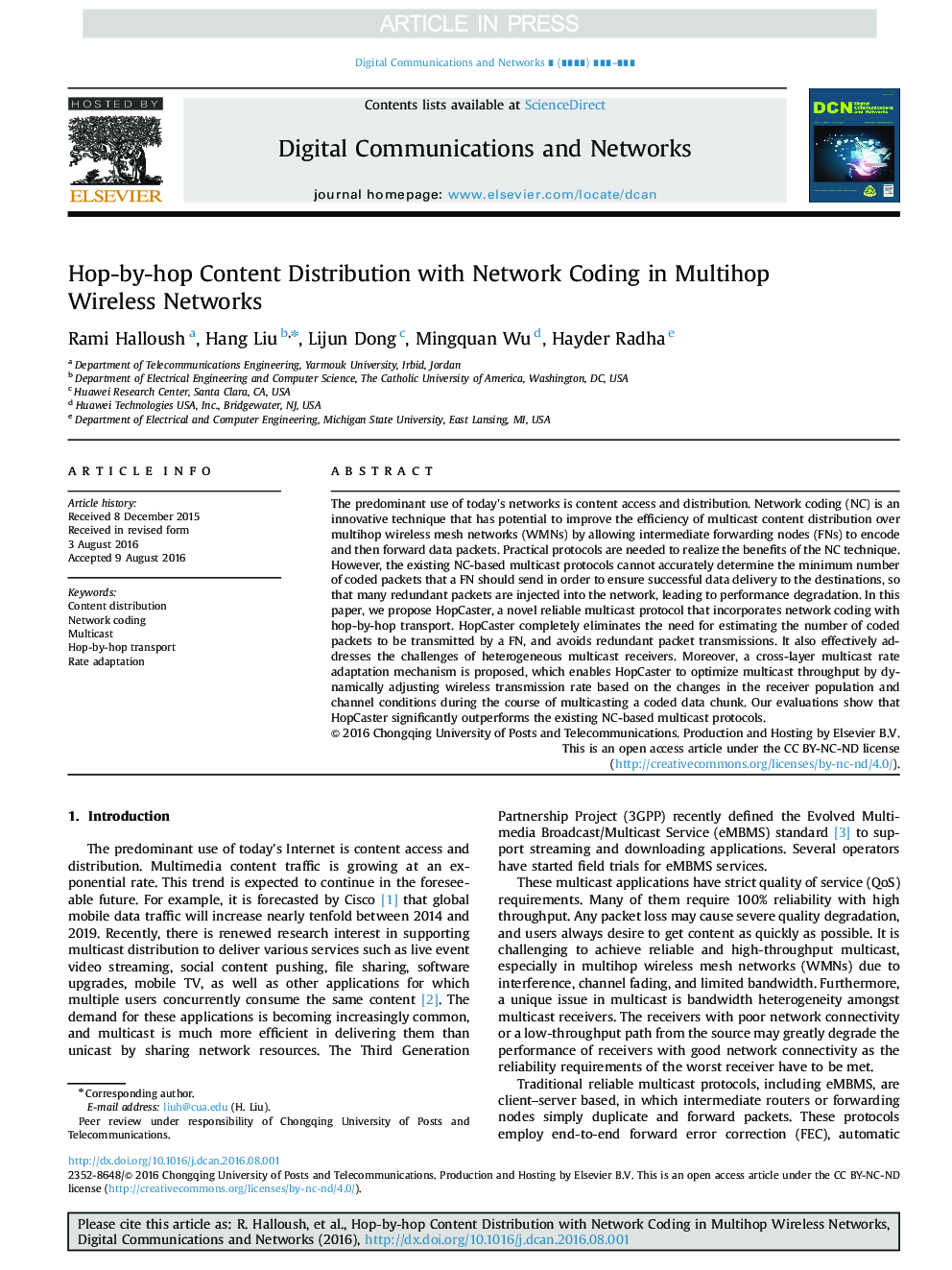 Hop-by-hop Content Distribution with Network Coding in Multihop Wireless Networks
