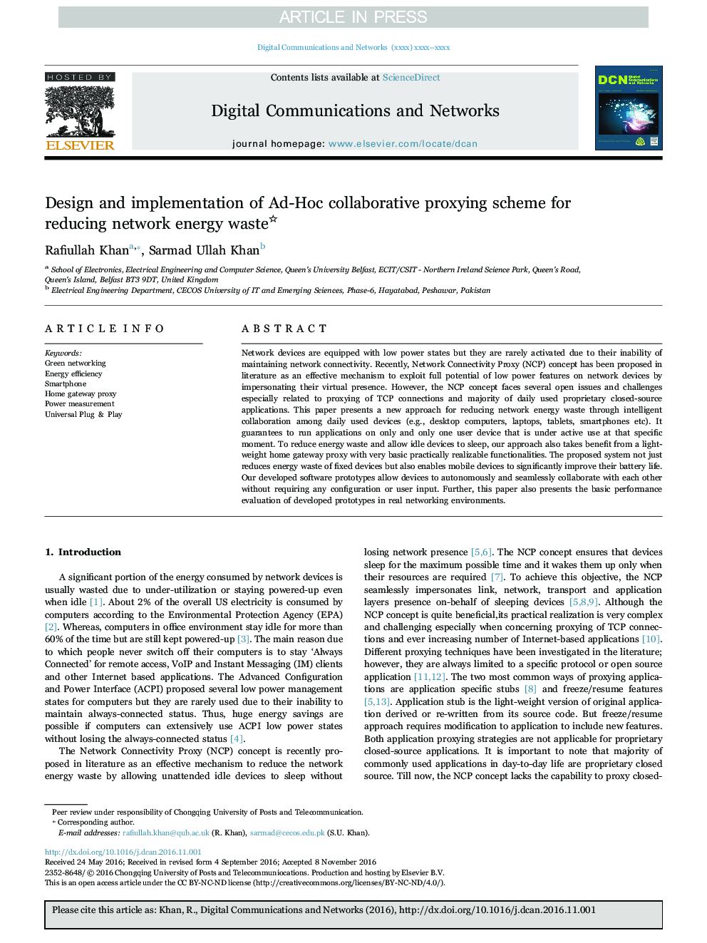 Design and implementation of Ad-Hoc collaborative proxying scheme for reducing network energy waste
