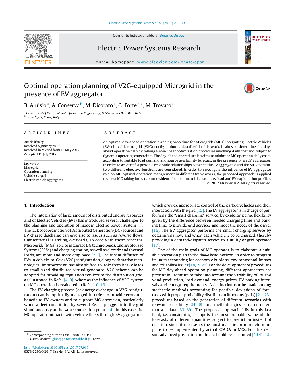 Optimal operation planning of V2G-equipped Microgrid in the presence of EV aggregator