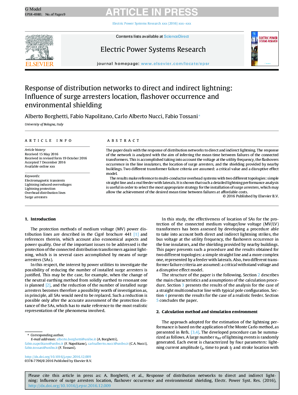 Response of distribution networks to direct and indirect lightning: Influence of surge arresters location, flashover occurrence and environmental shielding