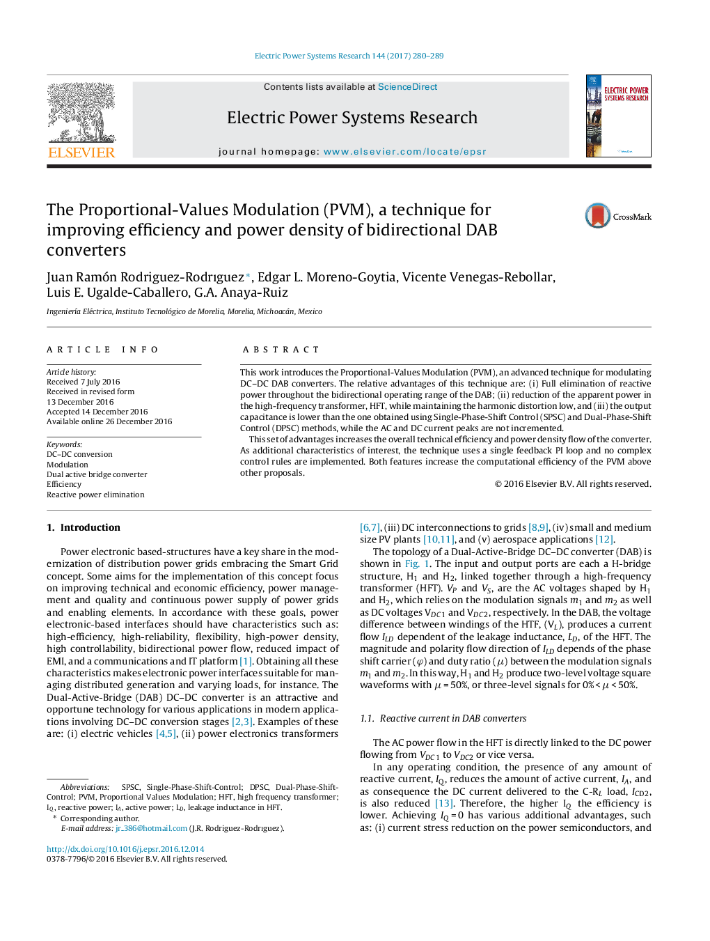 The Proportional-Values Modulation (PVM), a technique for improving efficiency and power density of bidirectional DAB converters