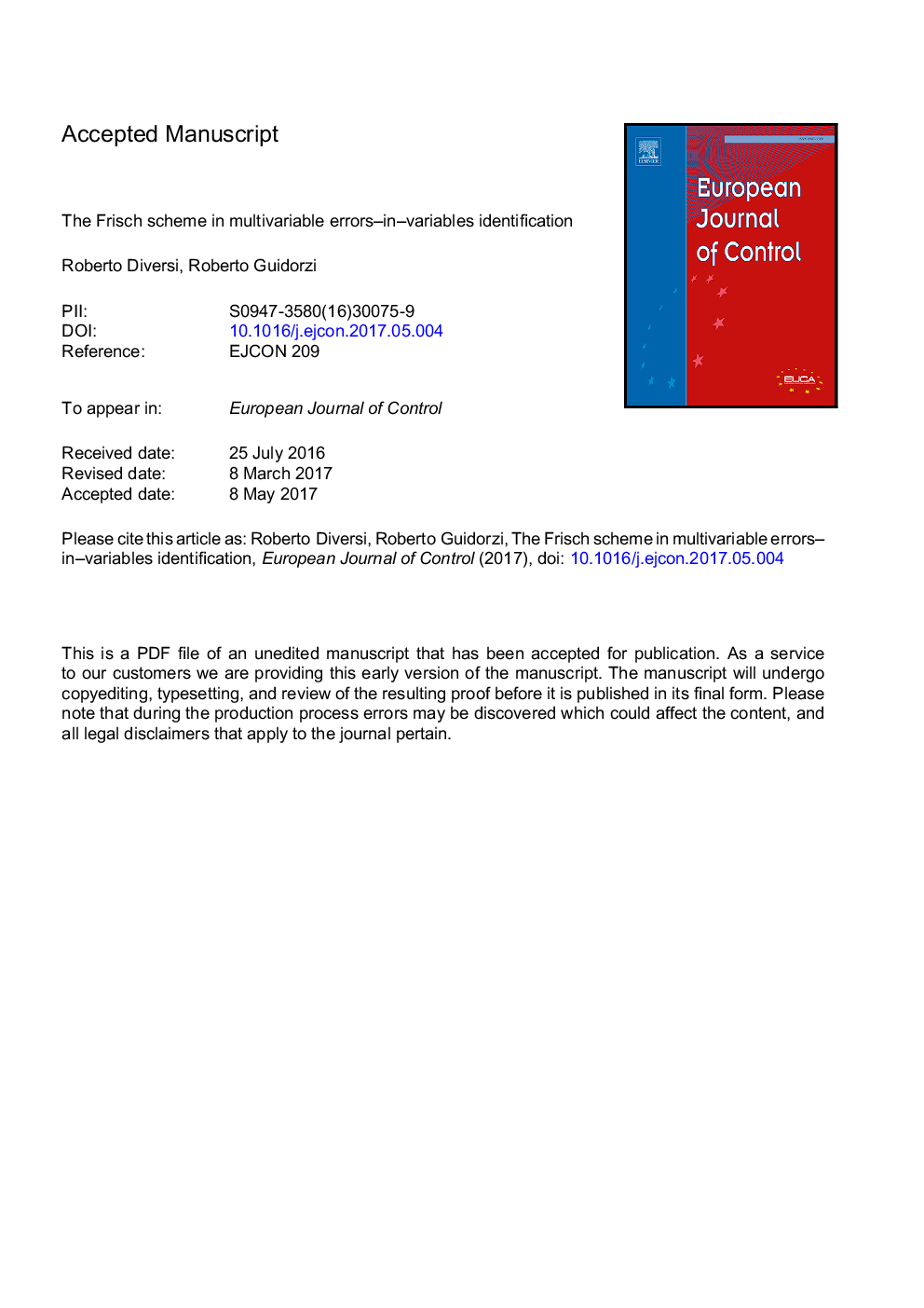 The Frisch scheme in multivariable errors-in-variables identification