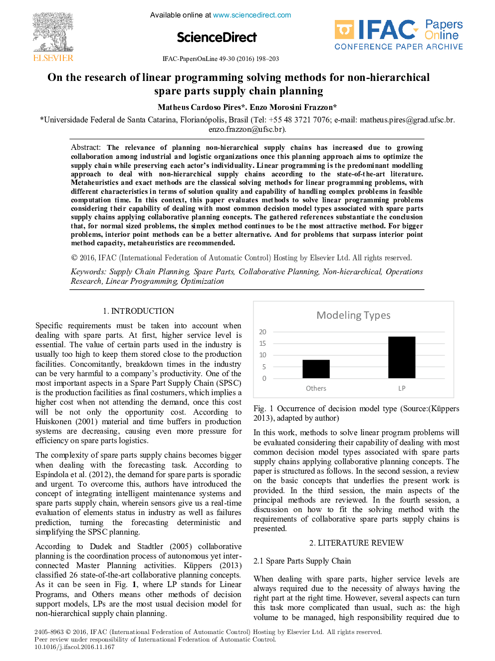 On the research of linear programming solving methods for non-hierarchical spare parts supply chain planning