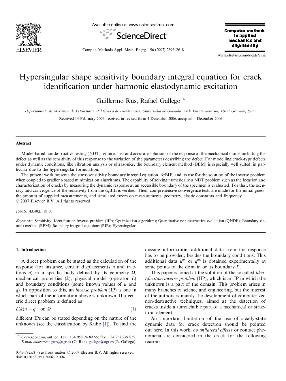 Hypersingular shape sensitivity boundary integral equation for crack identification under harmonic elastodynamic excitation