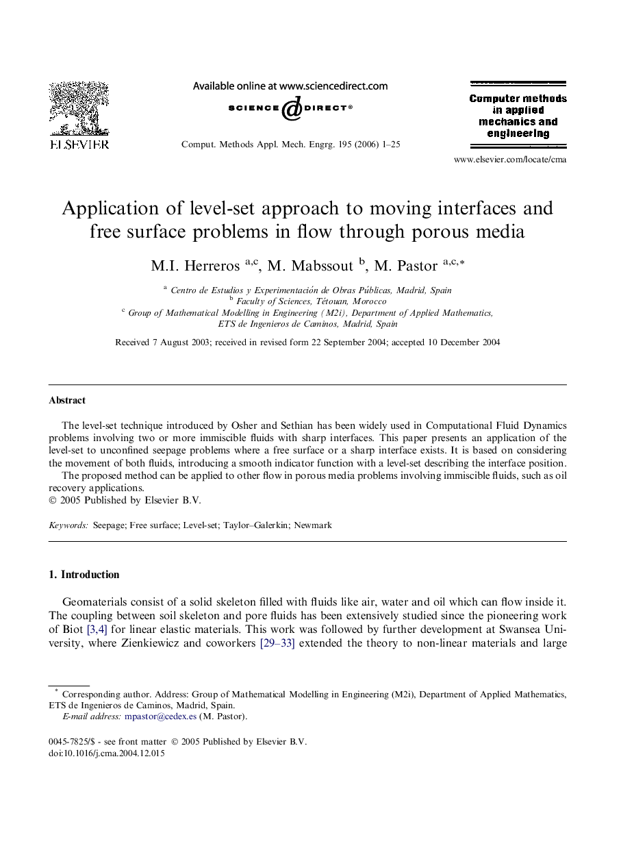 Application of level-set approach to moving interfaces and free surface problems in flow through porous media