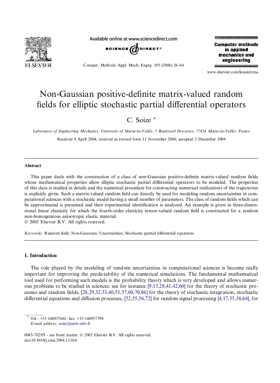 Non-Gaussian positive-definite matrix-valued random fields for elliptic stochastic partial differential operators