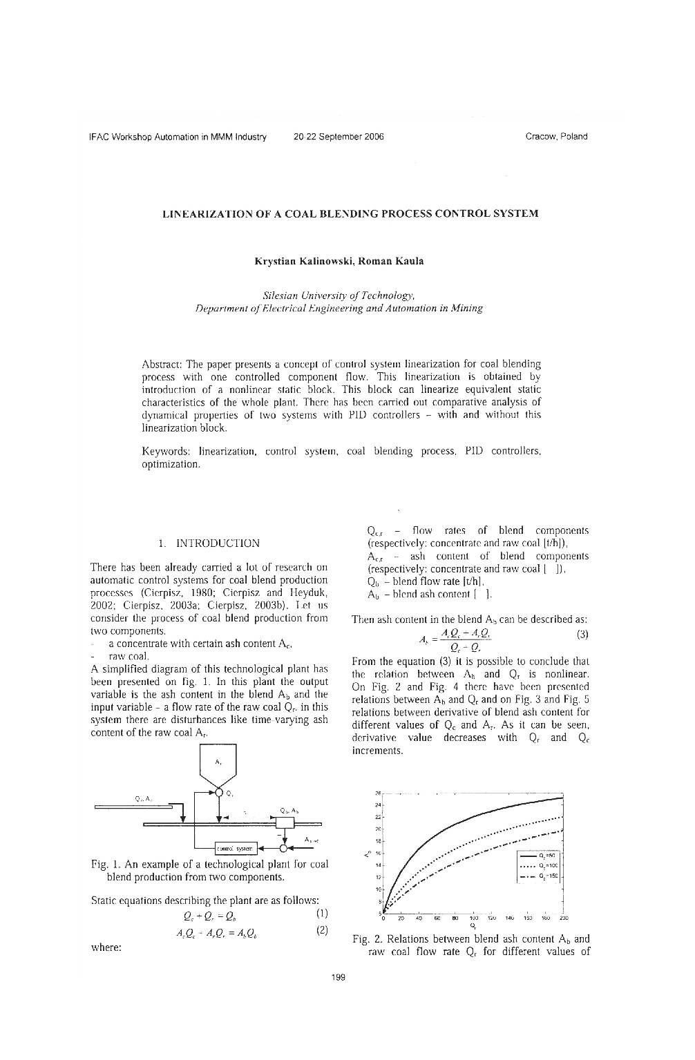 Linearization of a Coal Blending Process Control System