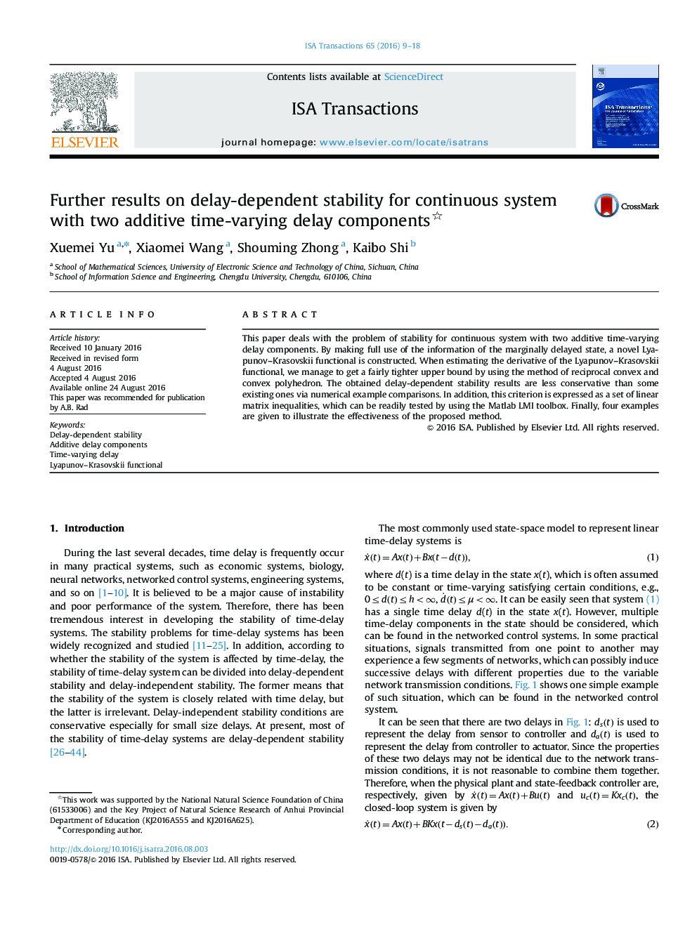 Further results on delay-dependent stability for continuous system with two additive time-varying delay components
