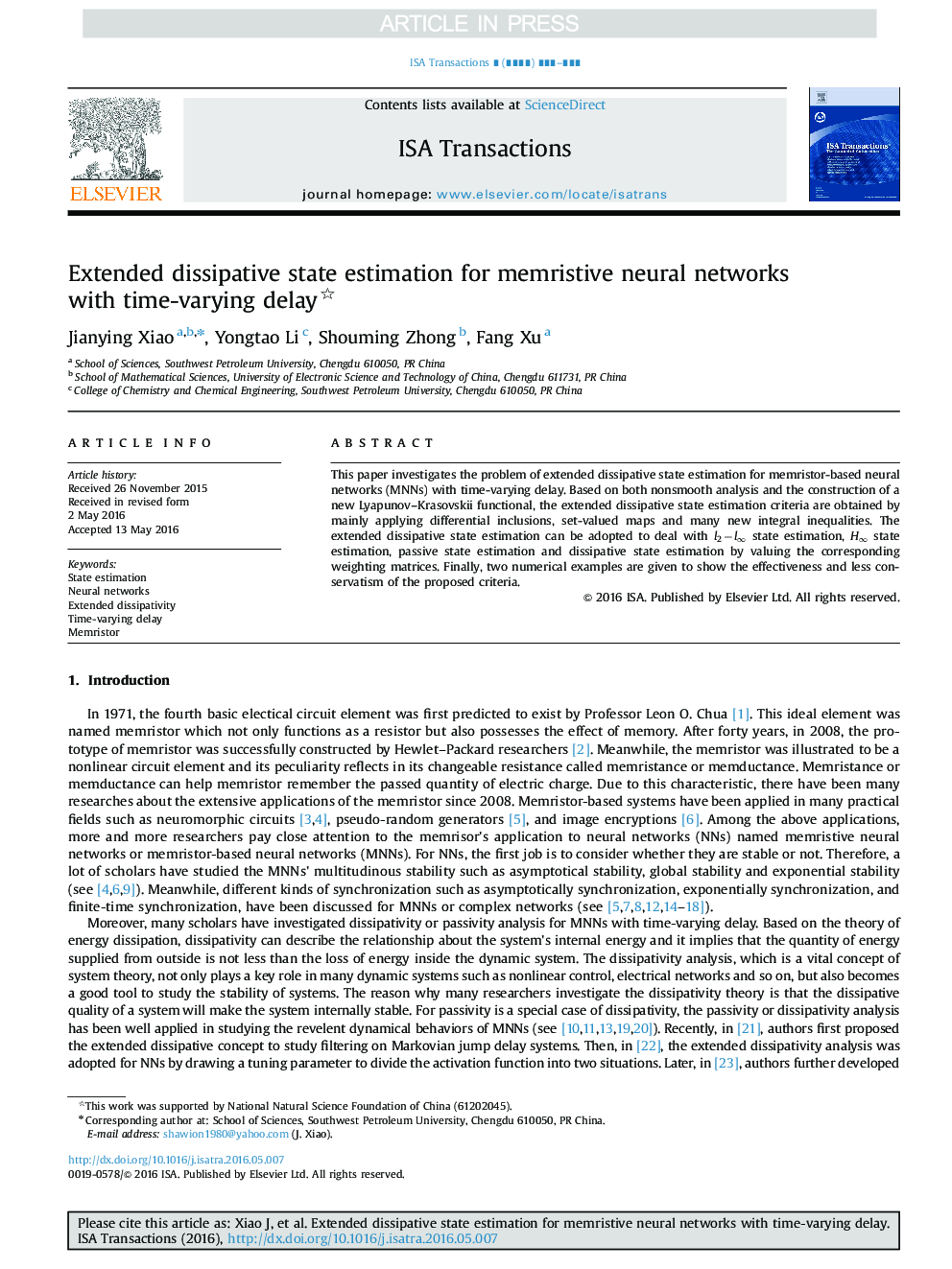 Extended dissipative state estimation for memristive neural networks with time-varying delay