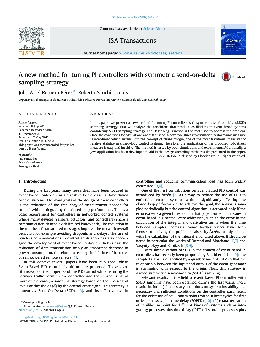 A new method for tuning PI controllers with symmetric send-on-delta sampling strategy