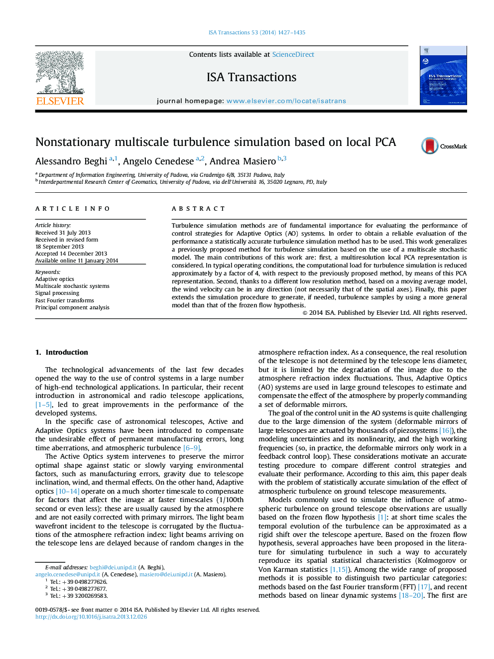 Nonstationary multiscale turbulence simulation based on local PCA