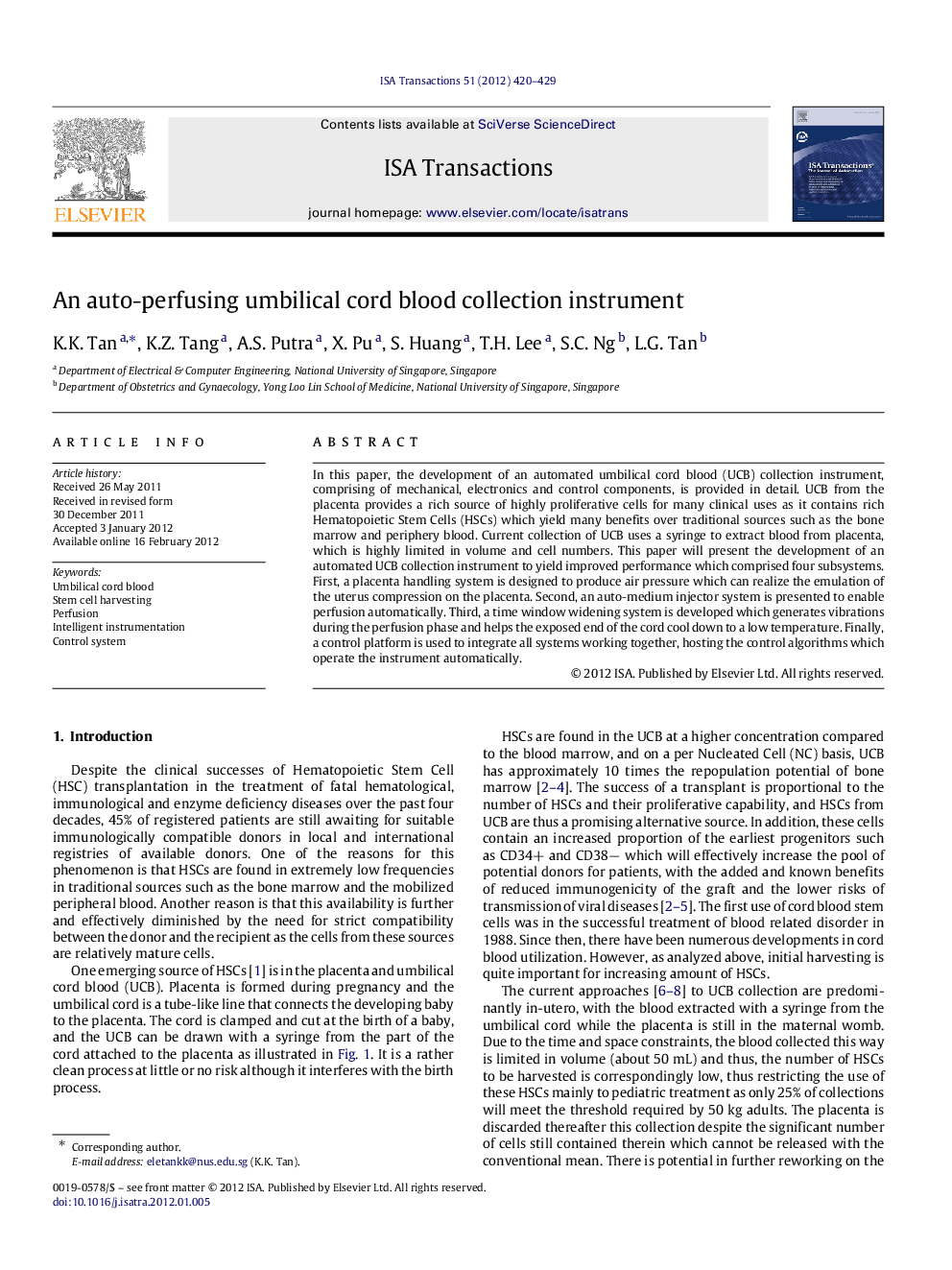 An auto-perfusing umbilical cord blood collection instrument