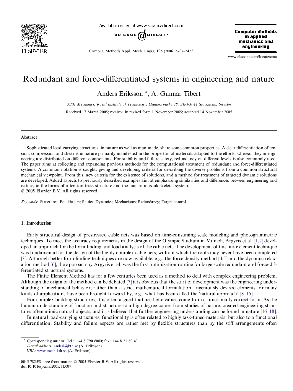 Redundant and force-differentiated systems in engineering and nature