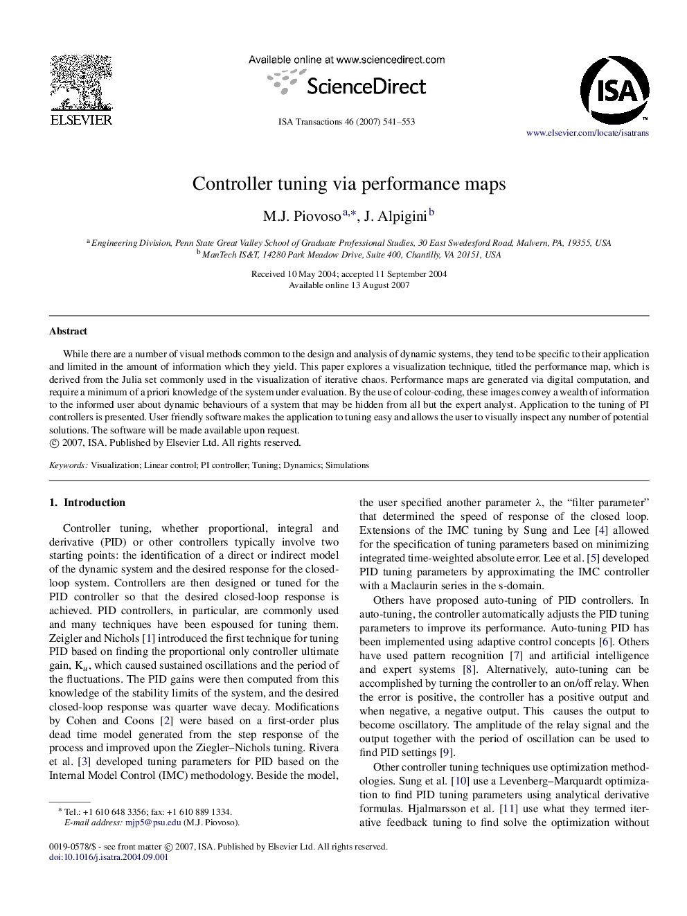 Controller tuning via performance maps