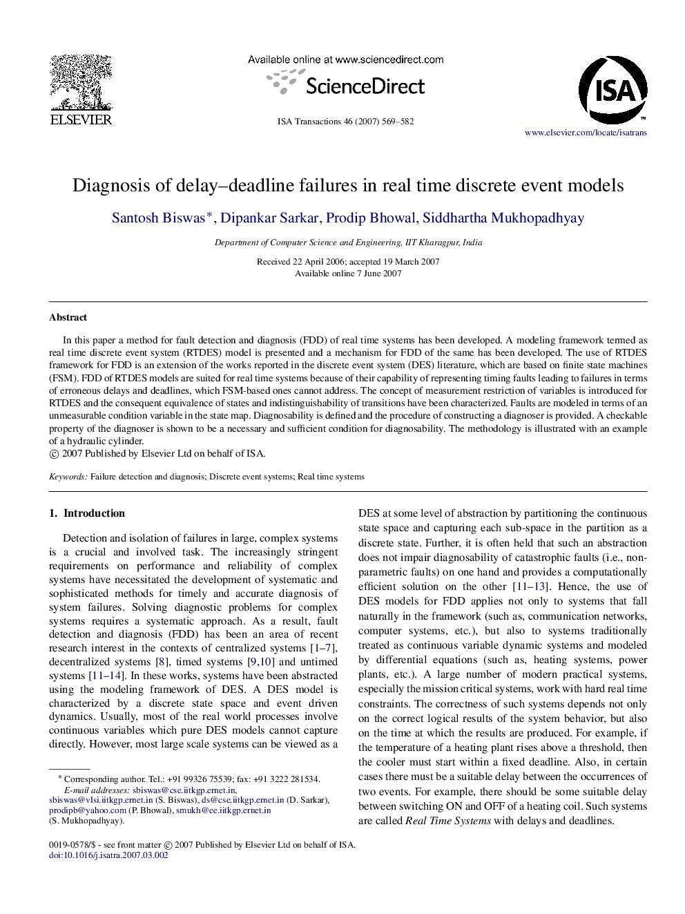 Diagnosis of delay-deadline failures in real time discrete event models