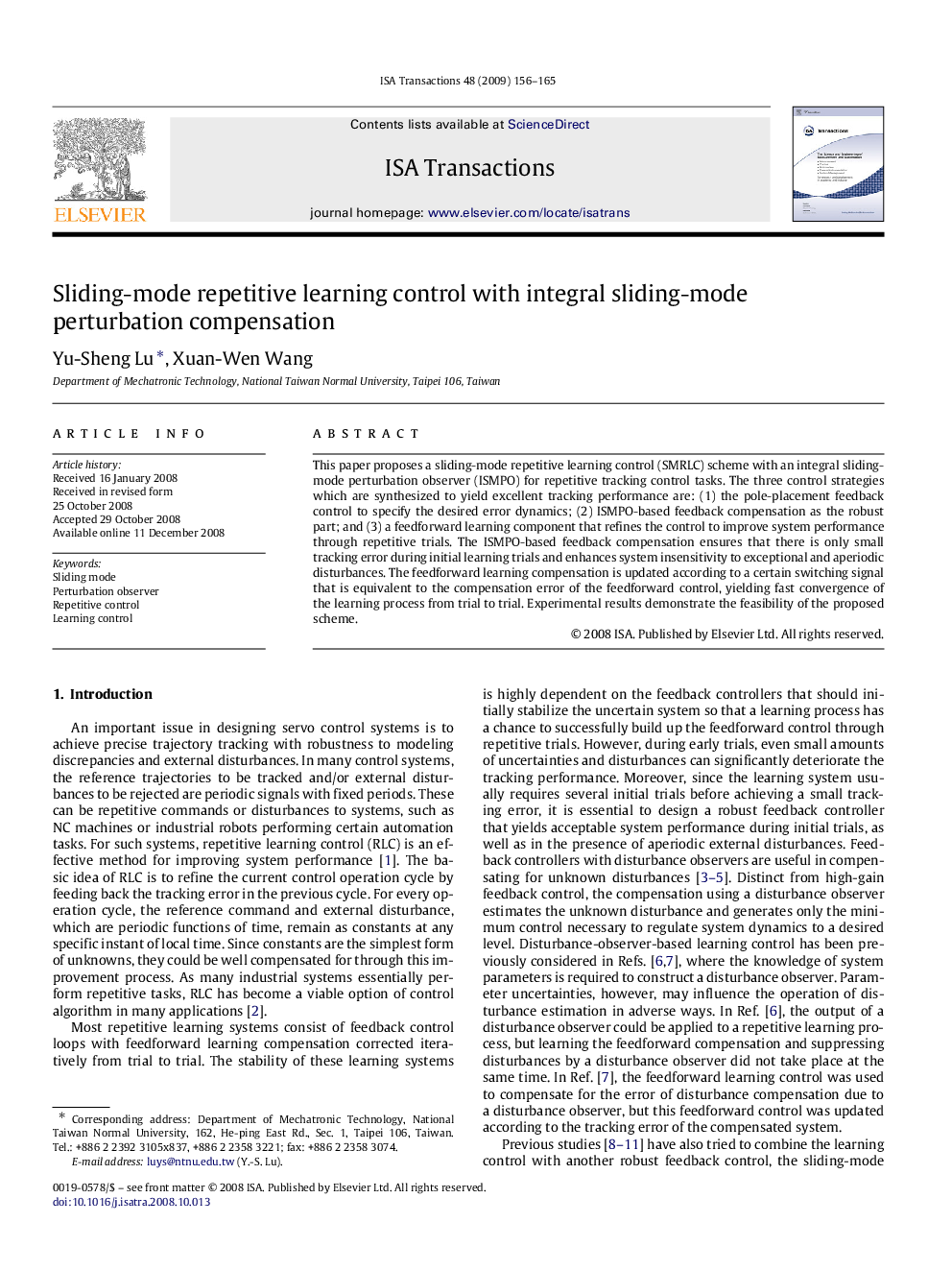 Sliding-mode repetitive learning control with integral sliding-mode perturbation compensation