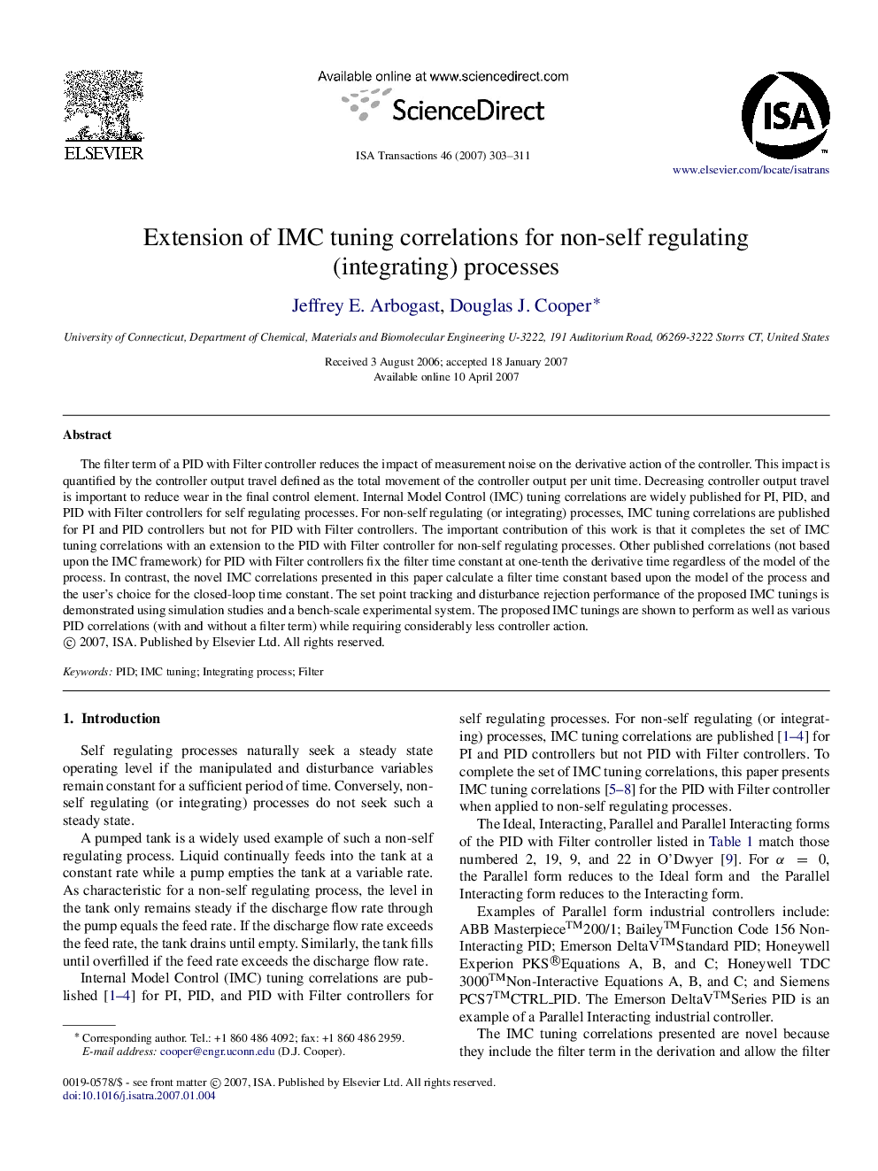 Extension of IMC tuning correlations for non-self regulating (integrating) processes