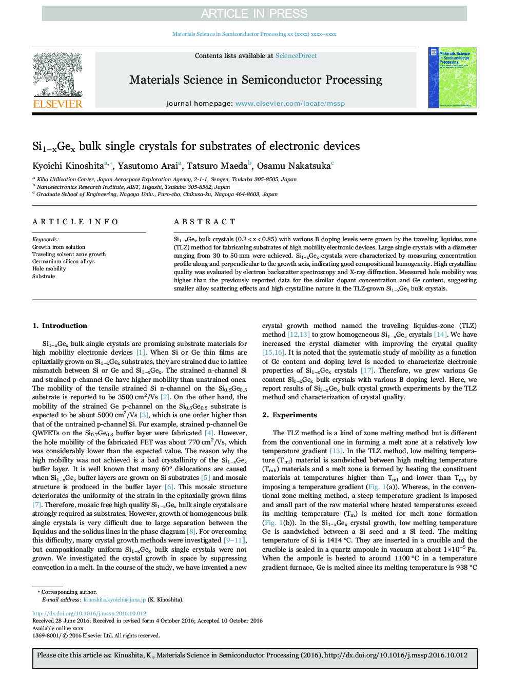 Si1âxGex bulk single crystals for substrates of electronic devices