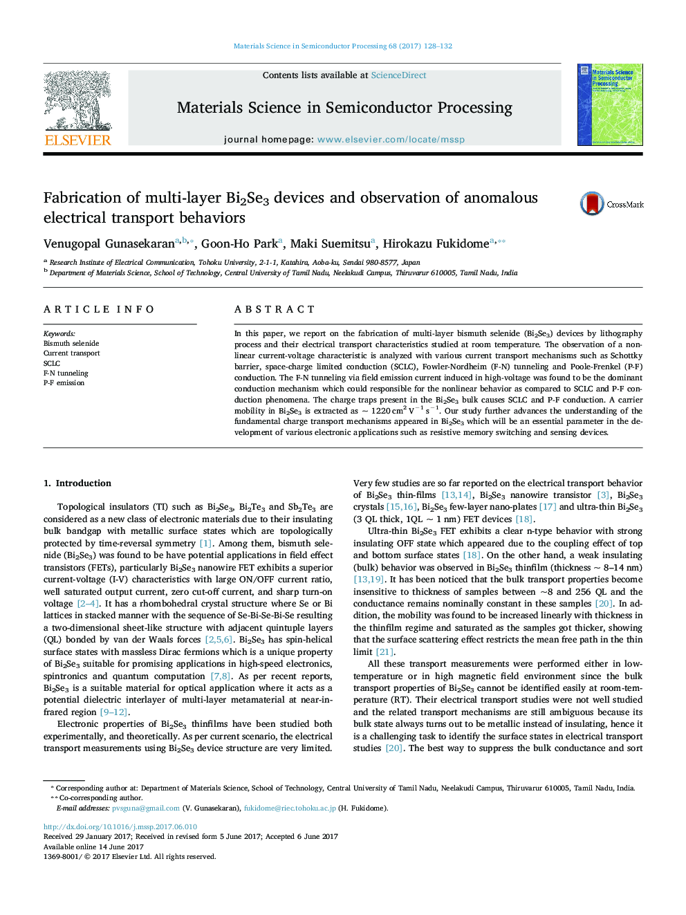 Fabrication of multi-layer Bi2Se3 devices and observation of anomalous electrical transport behaviors