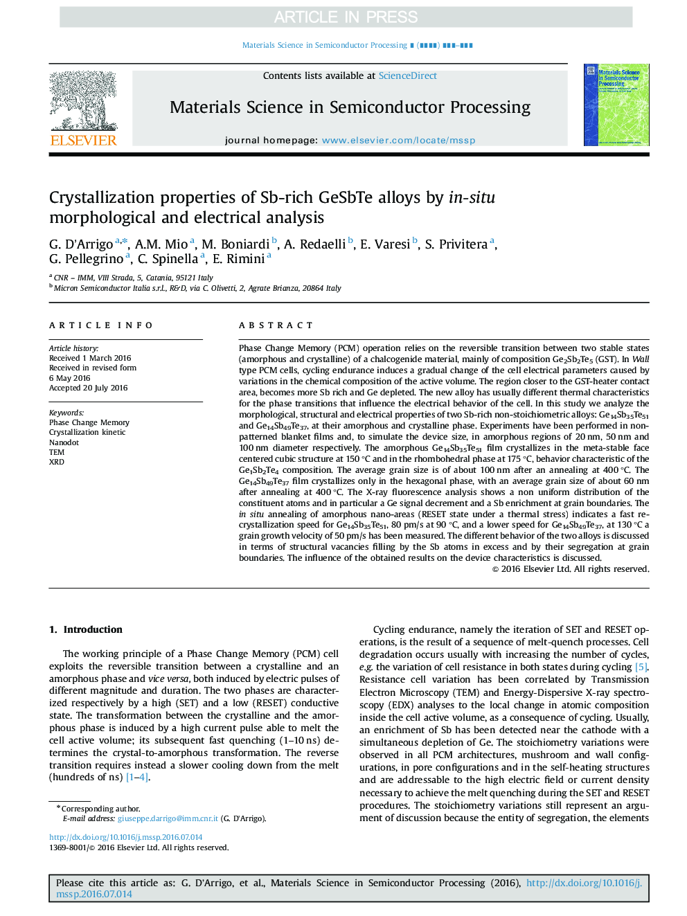 Crystallization properties of Sb-rich GeSbTe alloys by in-situ morphological and electrical analysis