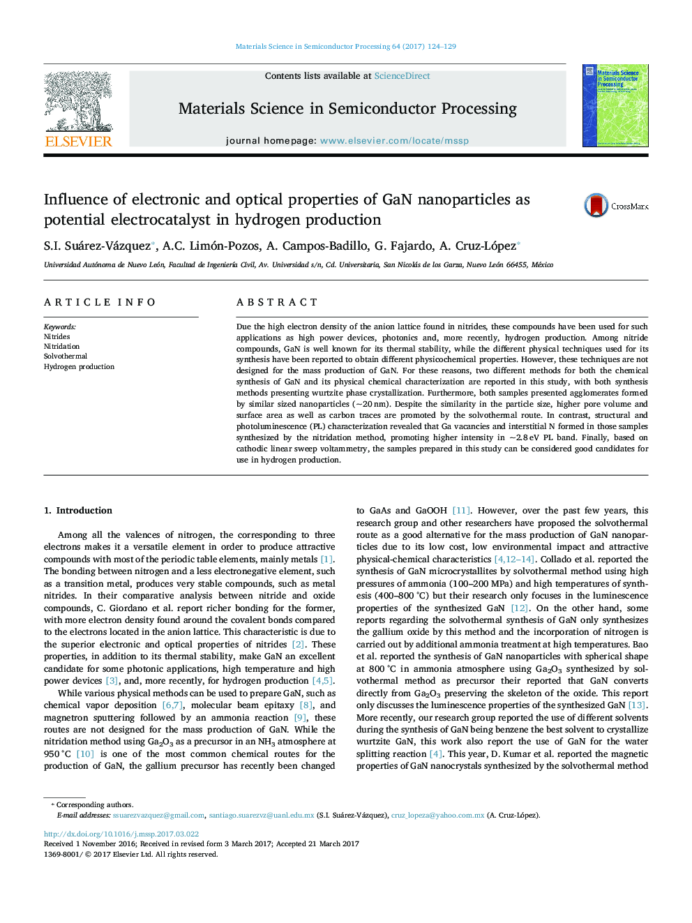 Influence of electronic and optical properties of GaN nanoparticles as potential electrocatalyst in hydrogen production