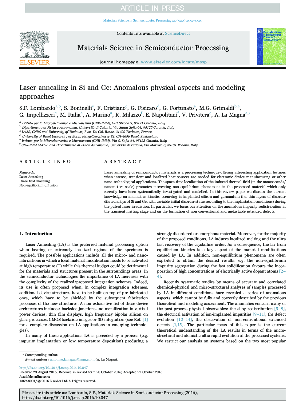 Laser annealing in Si and Ge: Anomalous physical aspects and modeling approaches