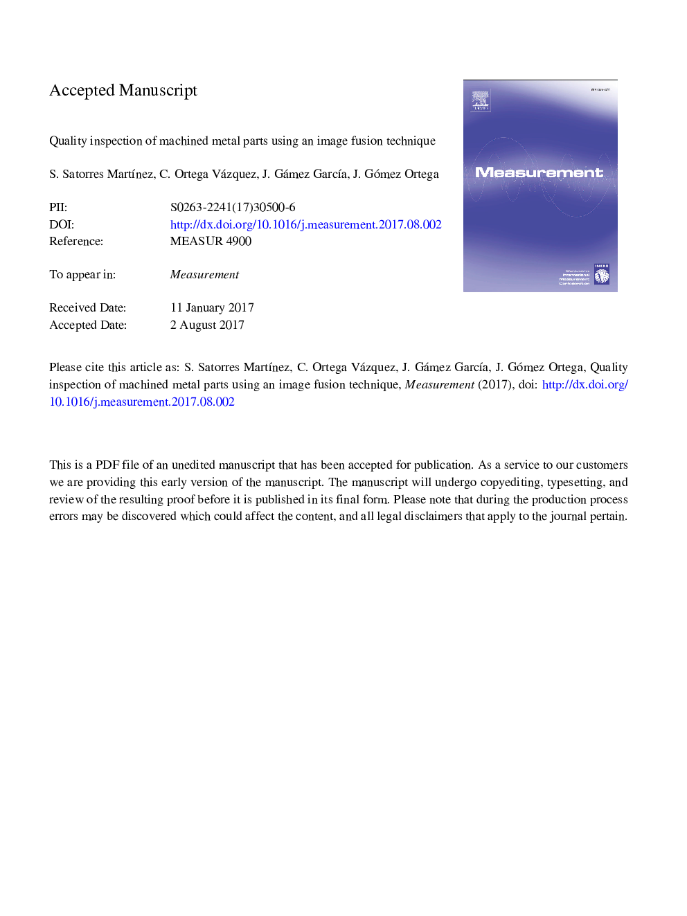 Quality inspection of machined metal parts using an image fusion technique