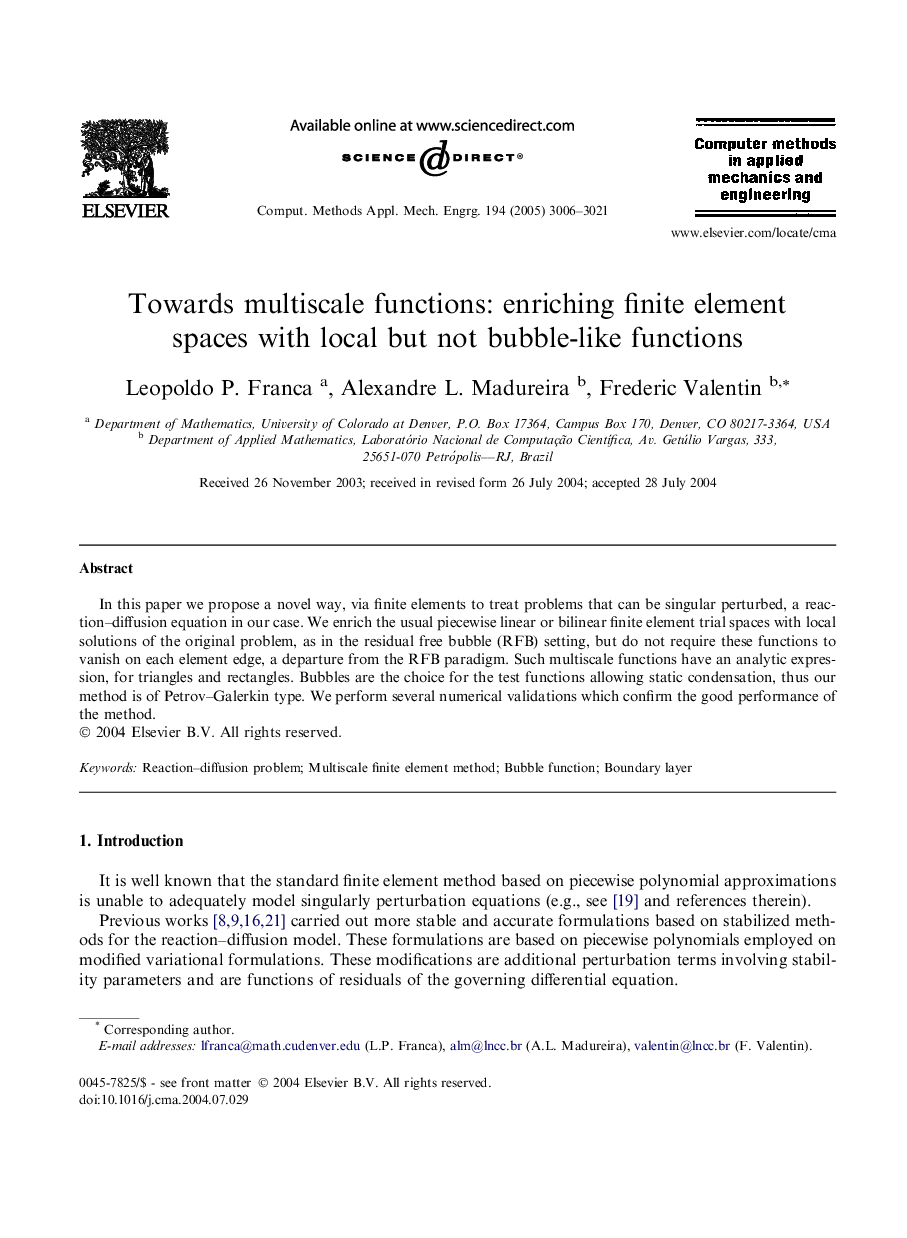 Towards multiscale functions: enriching finite element spaces with local but not bubble-like functions