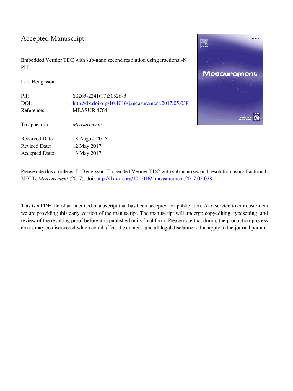 Embedded Vernier TDC with sub-nano second resolution using fractional-N PLL