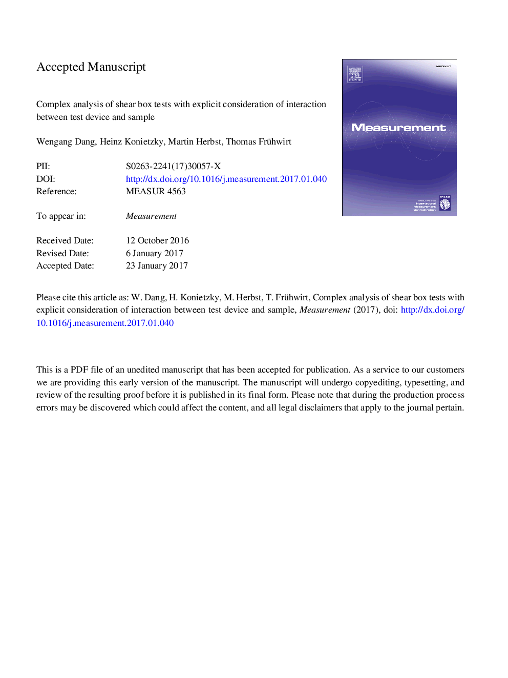 Complex analysis of shear box tests with explicit consideration of interaction between test device and sample