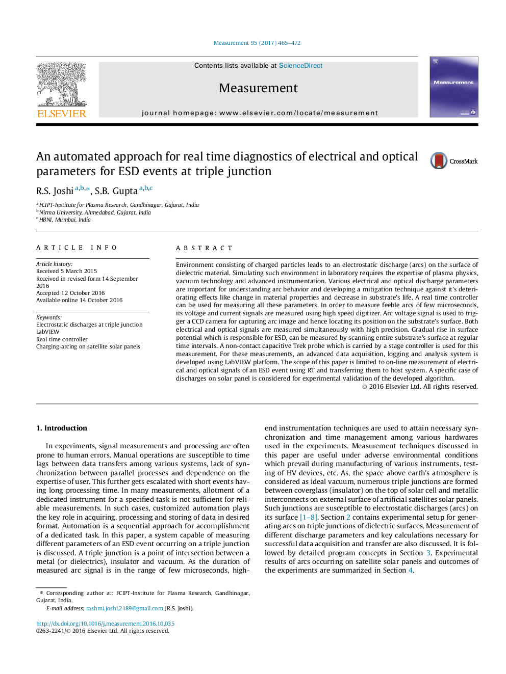 An automated approach for real time diagnostics of electrical and optical parameters for ESD events at triple junction